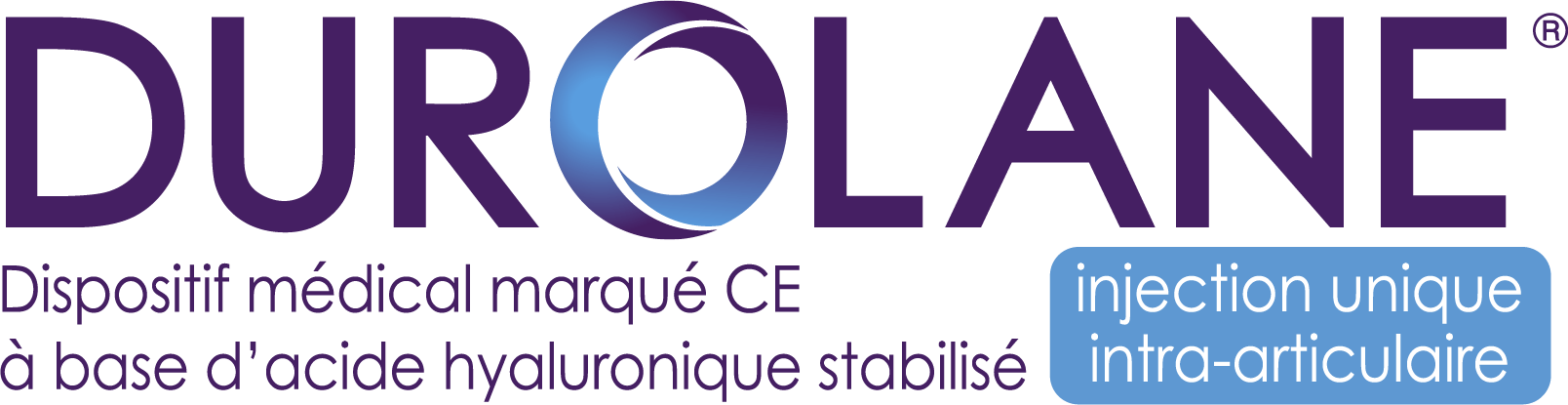 Logo Durolane avec la mention injection uniquement en dessous du logo